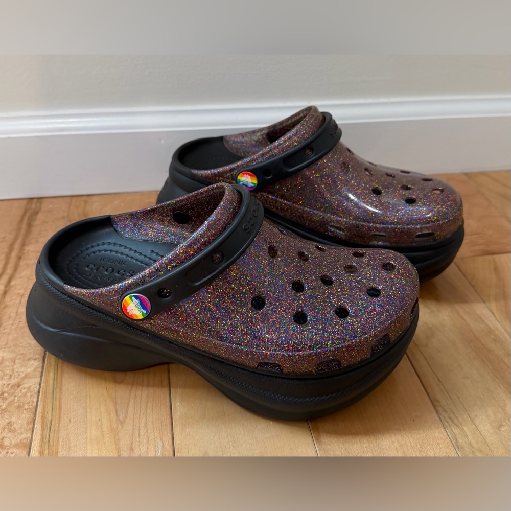 Crocs Translucent Glitter Bae Platform Pride Clog… - image 2